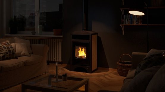 HS FLAMINGO Krbová kamna AQUAFLAM VARIO ® BARMA 11kW dlažba Javor (teplovzdušná verze)