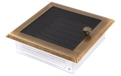 Krbová mřížka 16x16 cm, mosazná patina s žaluzií