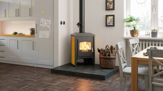 HS FLAMINGO Krbová kamna FLAMINGO ® VEGA dlažba Žlutá