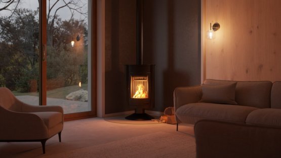 HS FLAMINGO Krbová kamna MASTERFLAMME ® Medie II, černá