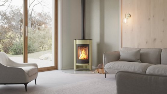 HS FLAMINGO Krbová kamna MASTERFLAMME ® Medie I, olivová