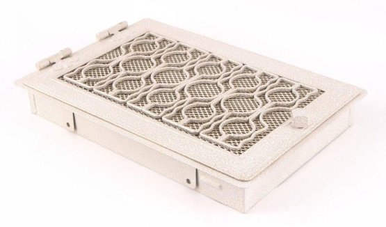 Krbová mřížka STYLOVÁ 21x32 cm, bílá - antik s žaluzií