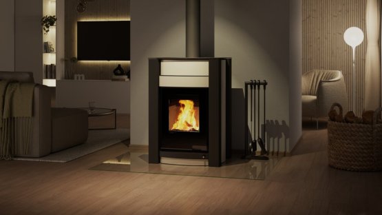 HS FLAMINGO Krbová kamna AQUAFLAM VARIO ® KALMAR 11/5kW krémová