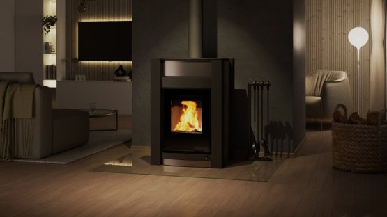 HS FLAMINGO Krbová kamna AQUAFLAM VARIO ® KALMAR 11kW šedá (teplovzdušná verze)