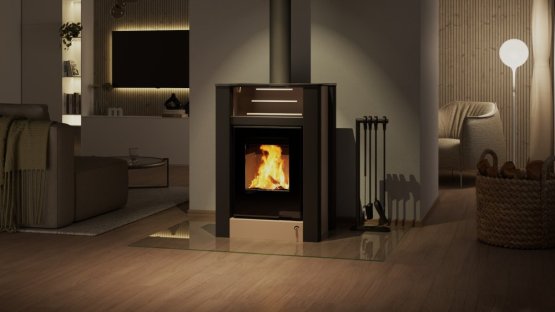 HS FLAMINGO Krbová kamna AQUAFLAM VARIO ® LEND 11/7kW krémová, elektronická regulace