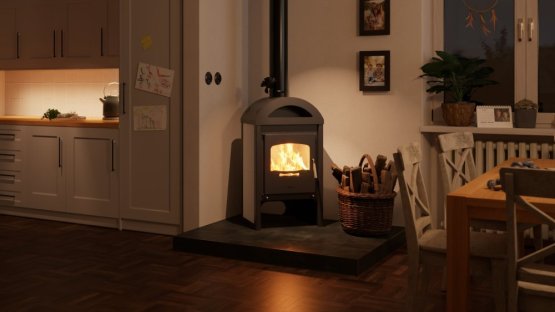 HS FLAMINGO Krbová kamna FLAMINGO ® MELAND dlažba Bílá