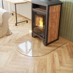 HS FLAMINGO Sklo pod kamna - Oblouk 1000x1200 mm / R500 / 6 mm