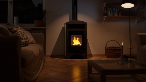 HS FLAMINGO Krbová kamna AQUAFLAM VARIO ® BARMA 11/7kW dlažba Javor, elektronická regulace