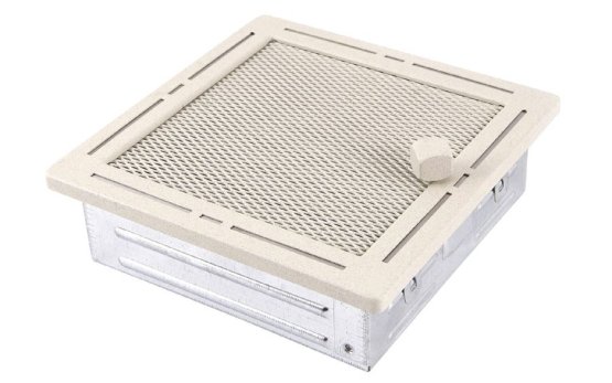 Krbová mřížka 16x16 cm, TREND krémový brokát s žaluzií