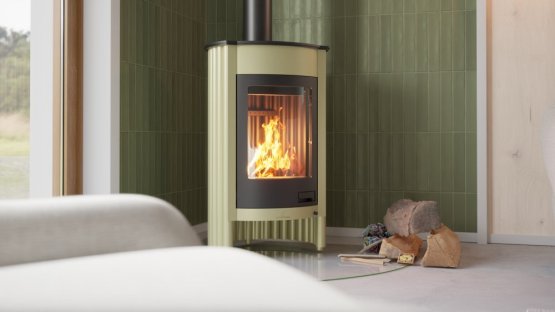 HS FLAMINGO Krbová kamna MASTERFLAMME ® Medie I, olivová