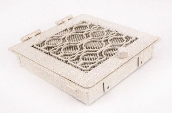 Krbová mřížka STYLOVÁ 21x21 cm, bílá - antik s žaluzií