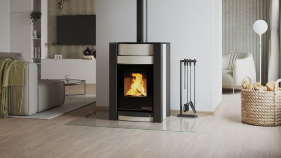 HS FLAMINGO Krbová kamna AQUAFLAM VARIO ® KALMAR 11/5kW krémová