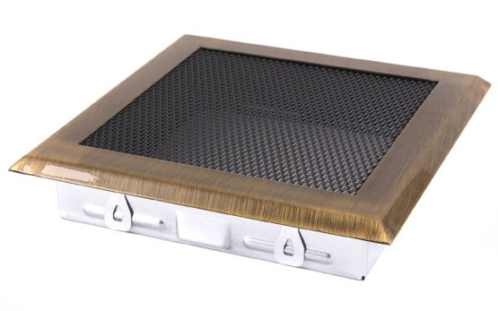 Krbová mřížka 16x16 cm, mosazná patina