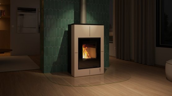 HS FLAMINGO Krbová kamna AQUAFLAM VARIO ® SAPORO 11/7kW krémová, elektronická regulace