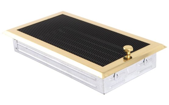 Krbová mřížka 16x32 cm, mosaz s žaluzií