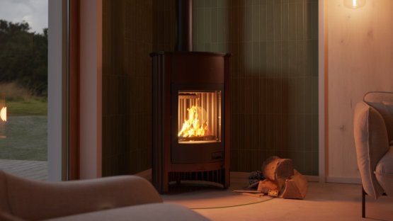 HS FLAMINGO Krbová kamna MASTERFLAMME ® Grande I, hnědá - sametová