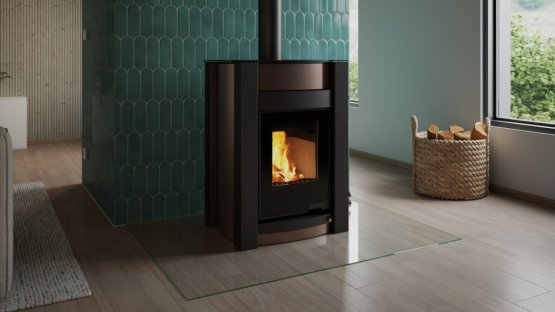 HS FLAMINGO Krbová kamna AQUAFLAM VARIO ® KALMAR 11/7kW hnědá - sametová, elektronická regulace