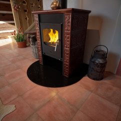 Sklo pod kamna - FLAMINGO Oblouk 1000x1000 mm, černé, fazeta / R500 / 6 mm