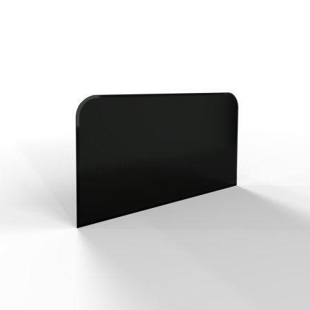 Sklo pod kamna - FLAMINGO Oblouk 1100x600 mm, černé, fazeta / 2xR100 / 6 mm