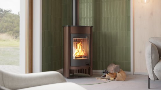 HS FLAMINGO Krbová kamna MASTERFLAMME ® Medie I, hnědá - sametová