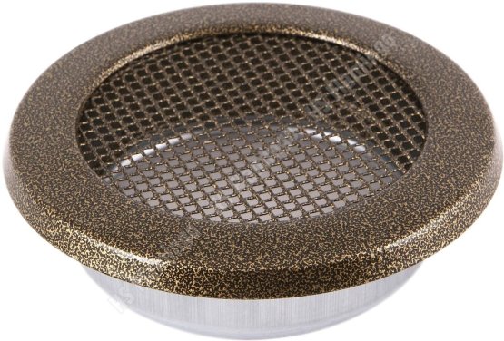 Krbová mřížka KULATÁ 100 mm staré zlato