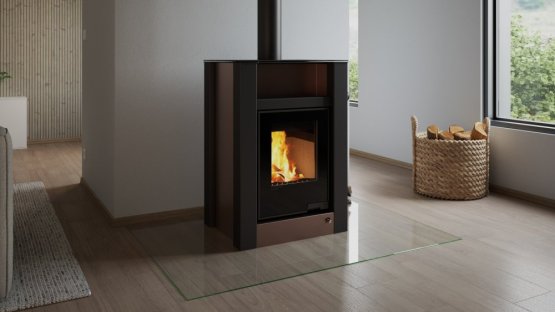 HS FLAMINGO Krbová kamna AQUAFLAM VARIO ® LEND 11/7kW hnědá - sametová, elektronická regulace
