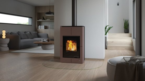HS FLAMINGO Krbová kamna AQUAFLAM VARIO ® SAPORO 11kW hnědá - sametová (teplovzdušná verze)