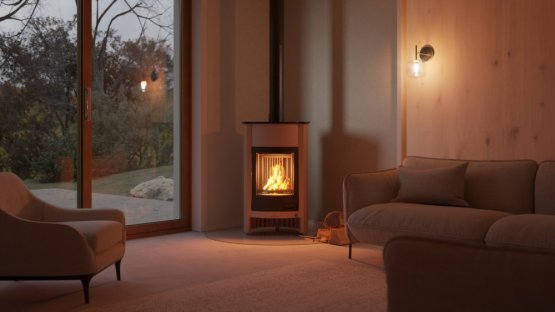 HS FLAMINGO Krbová kamna MASTERFLAMME ® Grande I, krémová