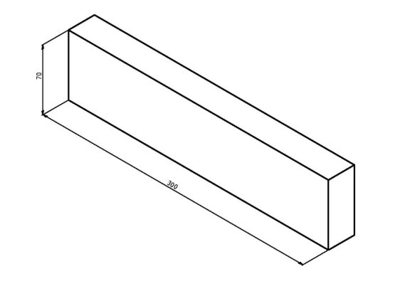 NDV-000053 - FL09K01 - Šamotová cihla 300x70x30