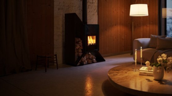 HS FLAMINGO Krbová kamna FLAMINGO DELUXE ® KAMPA levá, hnědá - sametová